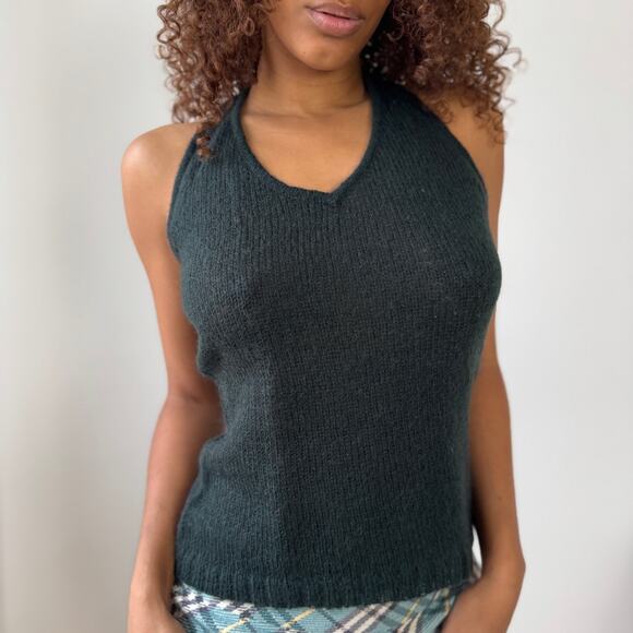 Euro Vintage Mohair Halter Knit Top (Medium) - Picture 5 of 9